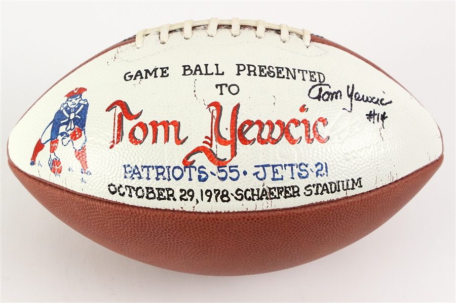 1978 (October 29) Tom Yewcic New England Patriots Signed ONFL Rozelle Game Used Presentation Football (MEARS LOA/*JSA*) 