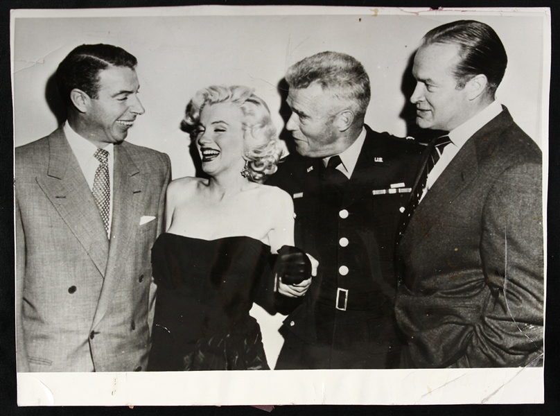 1953 Joe DiMaggio Marilyn Monroe Bob Hope General William Dean 6.5" x 8.5" Original Photo