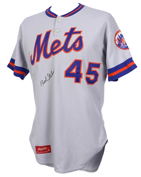 1981 Bob Gibson New York Mets Signed Game Worn Road Jersey (MEARS LOA/JSA)