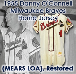 1955 Danny OConnell Milwaukee Braves Game Worn Home Jersey (MEARS LOA)