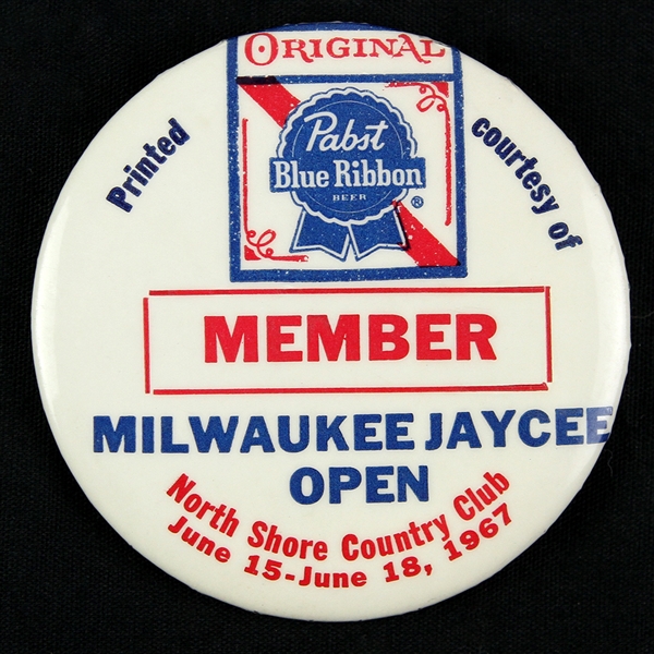 1967 Milwaukee Jaycee Open Pabst Blue Ribbon 2.5" Member Pinback Button