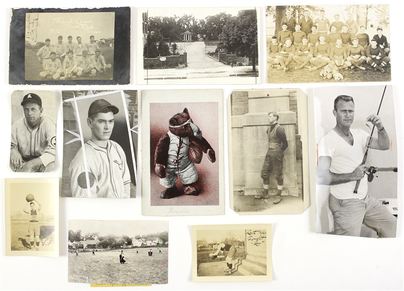 1900s-50s Baseball Football Basketball Americana Snapshot & Postcard Collection - Lot of 10