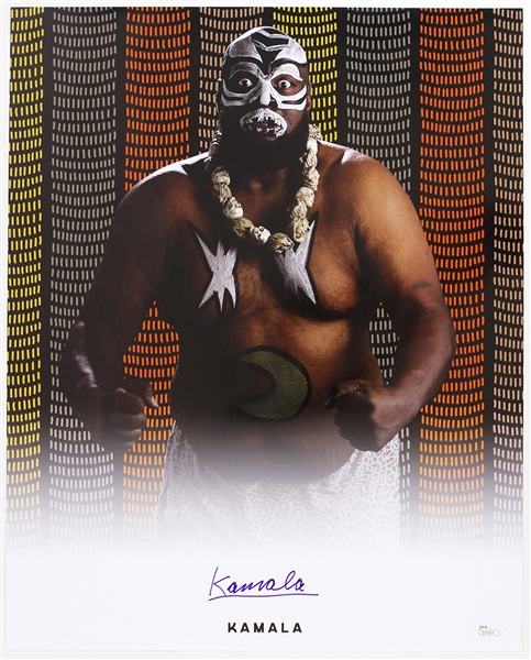1978-2006 Kamala “The Uganda Giant” Wrestling Legend Signed LE 16x20 Color Photo (JSA)