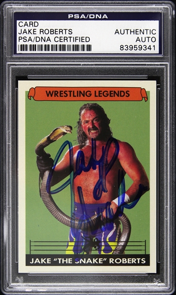 Jake “The Snake” Roberts WWF Wrestling Legend Signed LE Trading Card (PSA/DNA Slabbed)