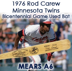 1976 Rod Carew Minnesota Twins H&B Louisville Slugger Professional Model Bat (MEARS A6)