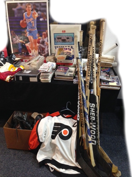1970s-1990s Memorabilia Assortment of Hockey, Football, Baseball, Basketball Lot (150+ Items)