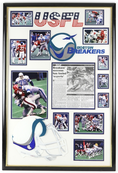 1983 Boston Breakers USFL 26" x 38" Framed Display