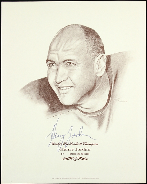 1967 Henry Jordan Green Bay Packers Williams Signed Advertising Inc. 8x10 Art Print (JSA)