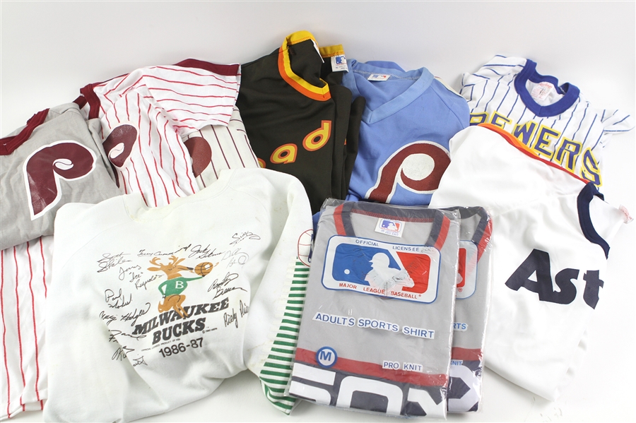 1980s Retail Baseball Jersey Collection - Lot of 13 w/ Philadelphia Phillies, San Diego Padres, Chicago White Sox & More