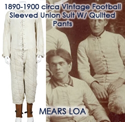 1890-1900 circa Football Lace Up Sleeved Union Suit