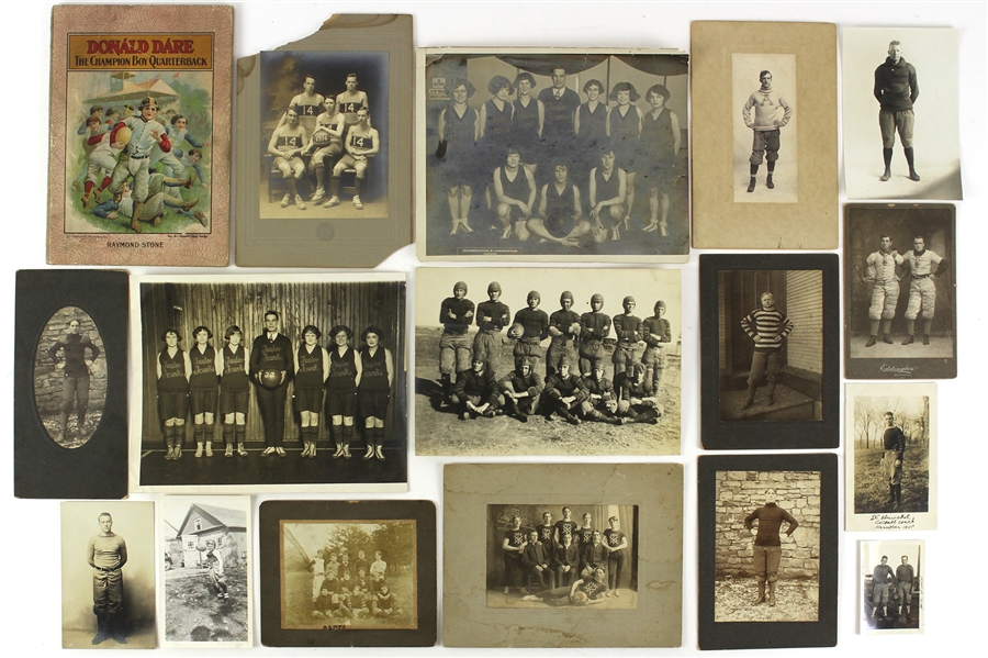 1890s-1920s Football Basketball Original Photography Collection - Lot of 17
