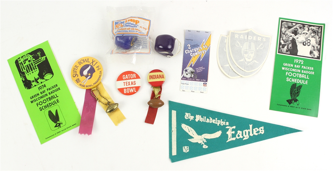 1960s-80s Football Memorabilia Collection - Lot of 12