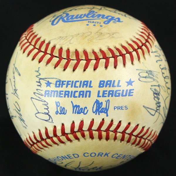 1983 Oakland Athletics Team Signed OAL MacPhail Baseball w/ 26 Signatures Including Rickey Henderson, Billy Williams, Clete Boyer, Carney Lansford, Tony Phillips & More (JSA)