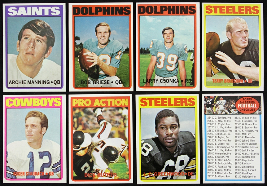 1972 Topps Football Trading Cards Complete Set (351/351)