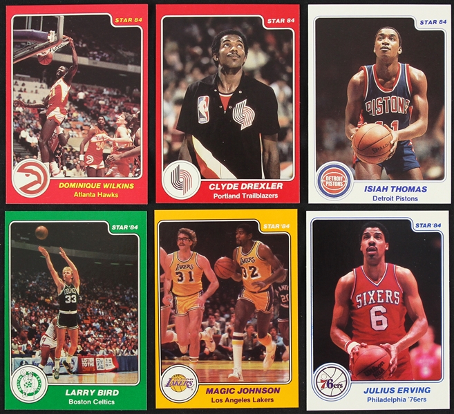 1983-85 Star Basketball Trading Cards - Lot of 513 w/ 1983-84 Complete Set, All Star Game Subsets, NBA Champion Subsets, Slam Dunk Competition Subset & More