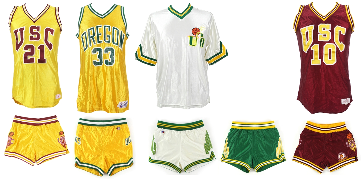 1980s-90s USC Trojans Oregon Ducks Game Worn Baskteball Jerseys & Shorts - Lot of 9