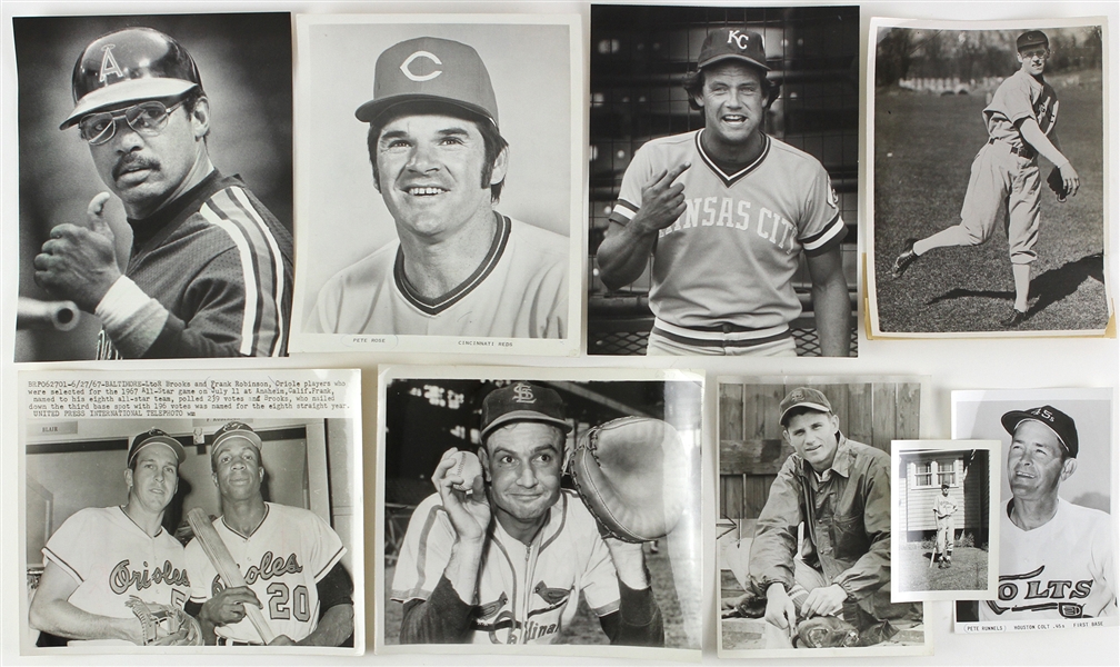 1930s-80s Baseball Original Photograph Collection - Lot of 85 w/ Reggie Jackson, Pete Rose, George Brett, Billy Martin & More