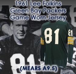 1961 Lee Folkins Green Bay Packers Game Worn Home Jersey (MEARS A9.5)