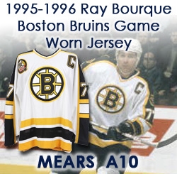 1995-96 Ray Bourque Boston Bruins Game Worn Home Jersey (MEARS A10) PC Richards Provenance