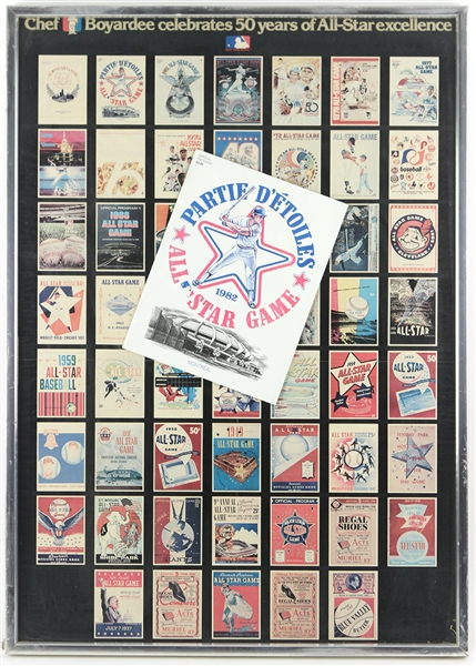 1983 MLB All Star Game 50th Anniversary 24" x 33" Framed Chef Boyardee Poster w/ 1982 All Star Game Program