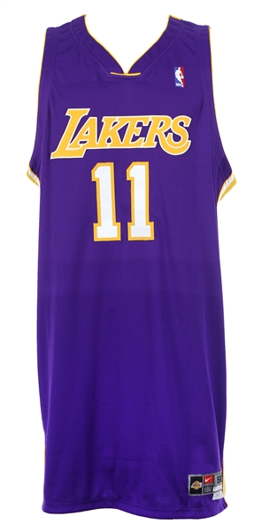 2003-04 Karl Malone Los Angeles Lakers Road Jersey (MEARS LOA)