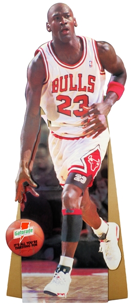 1991-92 Michael Jordan Chicago Bulls Gatorade 33" x 78" Stand Up Display w/ Original Box & Instructions