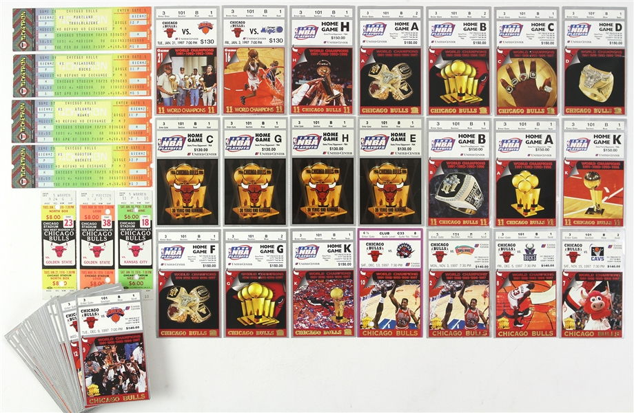 1976-1998 Chicago Bulls Ticket Stubs (Lot of 97)