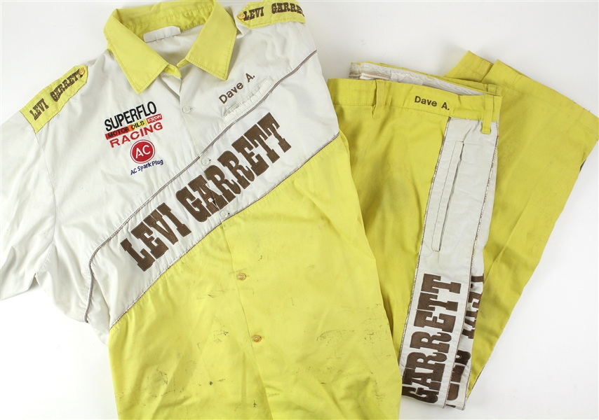 1980s Levi Garrett Race Worn Pit Uniform w/ Shirt & Pants (MEARS LOA)