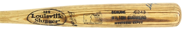 1999-2000 Wilton Guerrero Montreal Expos Signed Louisville Slugger Professional Model Game Used Bat (MEARS LOA/JSA)
