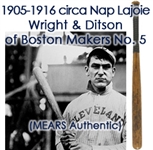 1905-10 Napoleon Lajoie Cleveland Naps Wright & Ditson Makers No. 5 Professional Model Bat (MEARS Authentic / PSA/DNA)