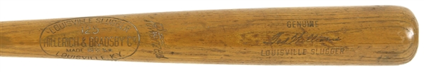 1950-60 Ted Williams Boston Red Sox H&B Louisville Slugger Professional Model Team Index Bat (MEARS A5 & PSA/DNA)