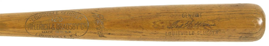 1950-60 Ted Williams Boston Red Sox H&B Louisville Slugger Professional Model Team Index Bat (MEARS A5 & PSA/DNA)