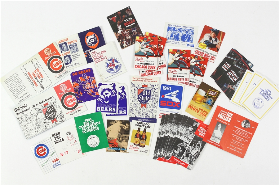 1970-1990s Massive Baseball Basketball Football Pocket Schedule Collection 