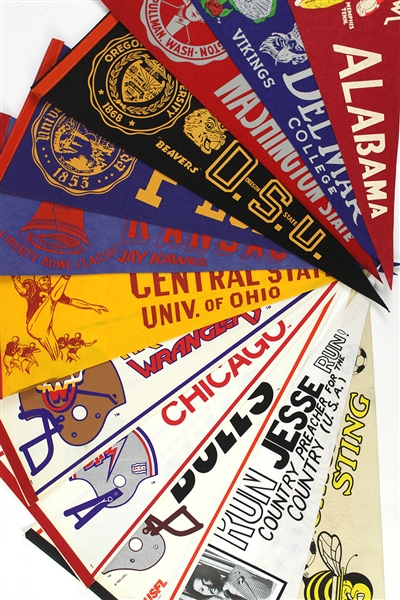1960s-90s Baseball Football Basketball Full Size Pennant Collection - Lot of 200+