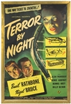 1946 Terror By Night Sherlock Holmes Movie 28"x42" Poster (Starring Basil Rathbone)