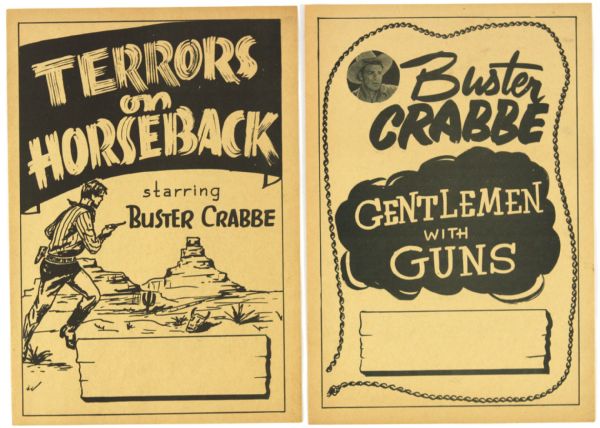 1940s Buster Crabbe Cowboy Western Herald 9”x14” Original Hand Bill Movie Poster (8)