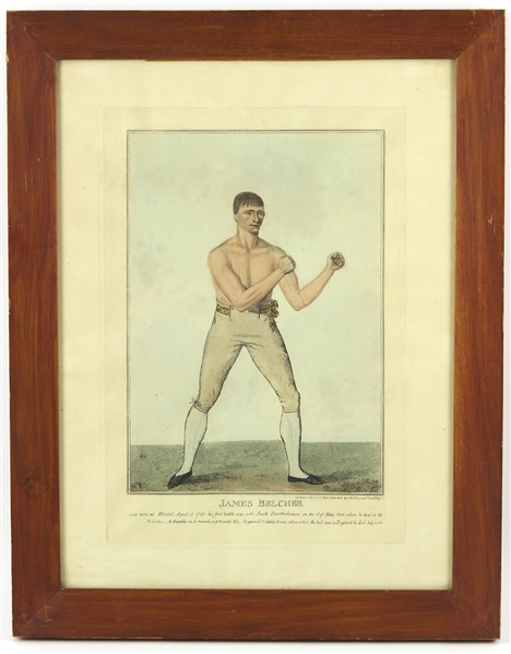 1820 James Belcher Bare Knuckle Boxer S.W. Forces 18”x23” Framed Print
