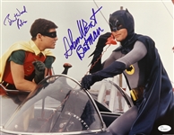 1966-68 Adam West Burt Ward Batman Batmobile Signed LE 11x14 Color Photo (*JSA*)