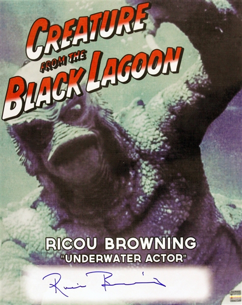 1954 Ricou Browning Creature from the Black Lagoon (depicting Creature underwater) Signed LE 16x20 Color Photo (JSA)