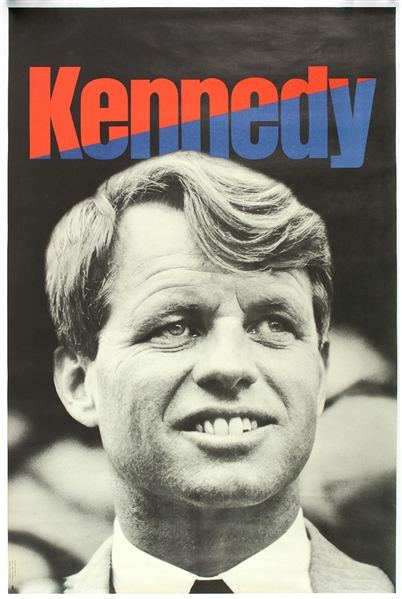 1968 Robert Kennedy For President Large Campaign 25”x38” Poster