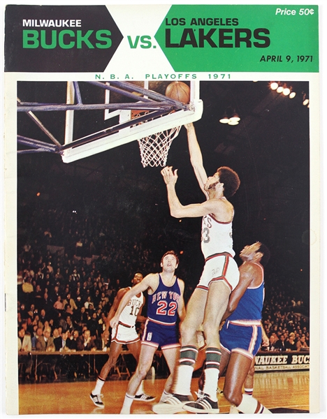 1971 Milwaukee Bucks VS Los Angeles Lakers Program 