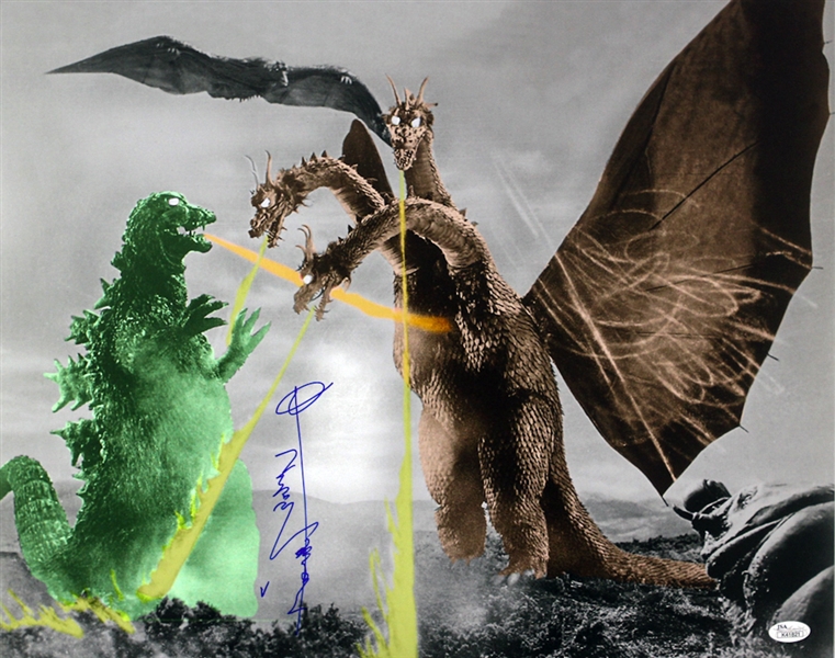 1954-1971 Haruo Nakajima Godzilla (green Godzilla) Signed LE 16x20 Color Photo (JSA)