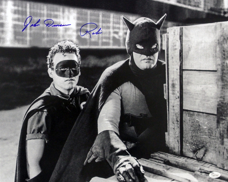 1949 John Duncan Adventures of Batman & Robin (warehouse scene) Signed LE 16x20 B&W Photo (JSA)