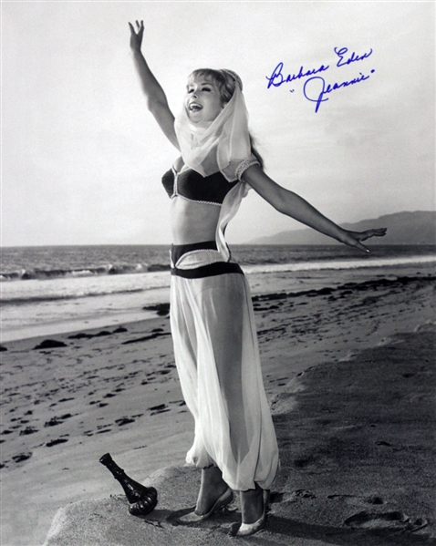 1965-1970 Barbara Eden I Dream of Jeannie (ocean scene) Signed LE 16x20 B&W Photo (JSA)