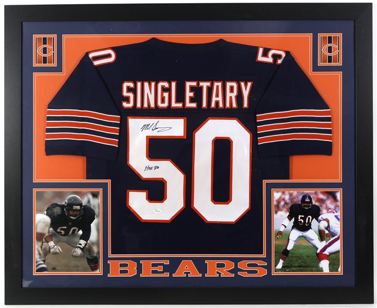 2010s Mike Singletary Chicago Bears 36" x 44" Framed Display w/ Signed Jersey (*JSA*)