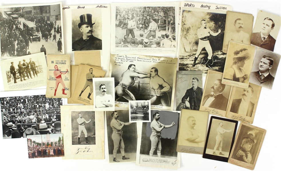 1900-1920s circa John L Sullivan Collection (23) W/ Vintage Cabinet Cards