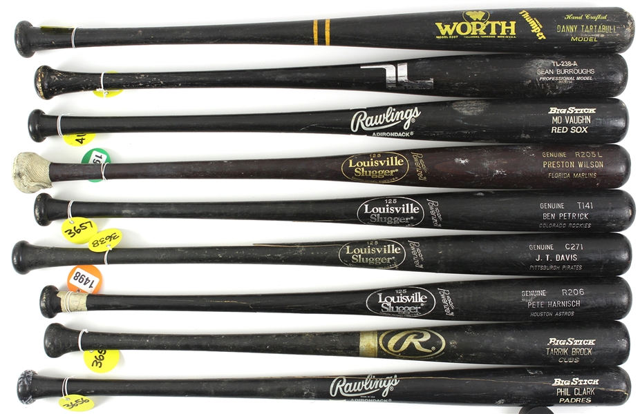1980s-2000s Professional Model Game Used Bat Collection - Lot of 25 w/ Danny Tartabull, Mo Vaughn, Cory Snyder, Bill Ripken & More (MEARS LOA)