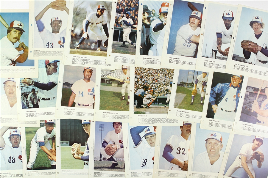 1970s Montreal Expos 8 x 11 Photos in French (Lot of 46)