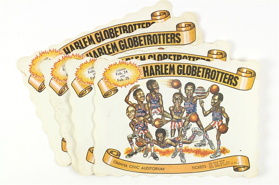 1970s Harlem Globetrotters Paper Placemats Advertisements (Lot of 4)