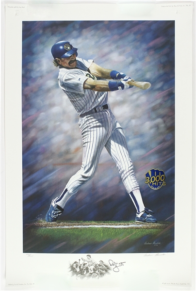 1992 Robin Yount  Milwaukee Brewers Signed 22” x 34” Print (JSA)